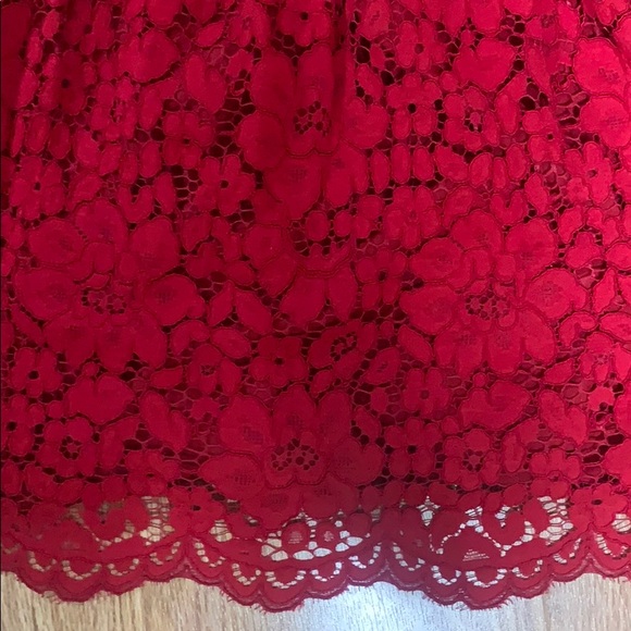 ✨3/$30 Joe Fresh, red lace appliqué dress - Picture 2 of 2